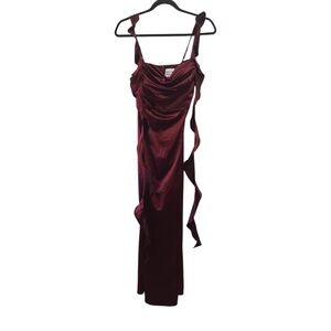 Hello Molly Burgundy Satin Dress